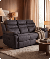 Bristol Grey Fabric Manual Recliner 3 Seater Sofa