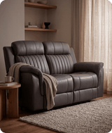 Martini Genuine Leather Grey Electric Power Recliner 2 Seater Sofa