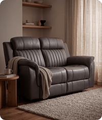 Martini Genuine Leather Grey Electric Power Recliner 2 Seater Sofa