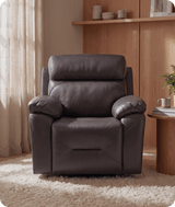 Milano Grey Leather Power Recliner Armchair