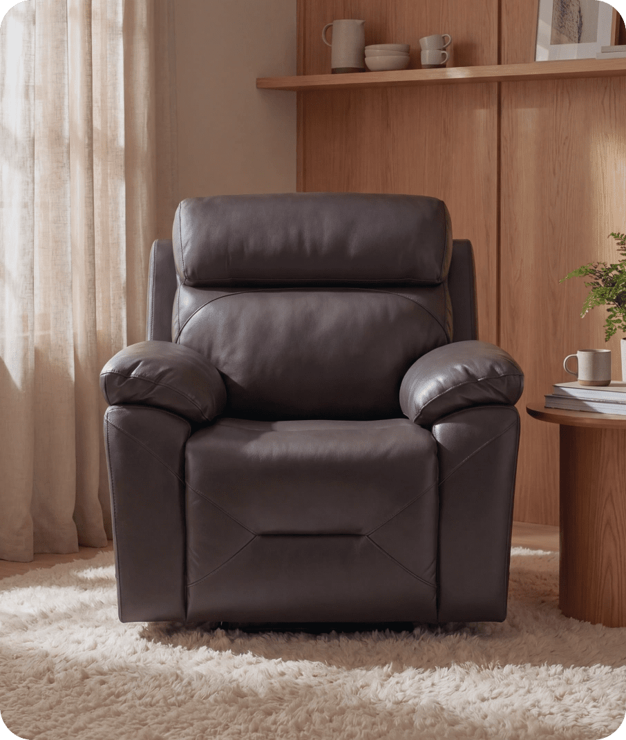 Milano Grey Leather Power Recliner Armchair