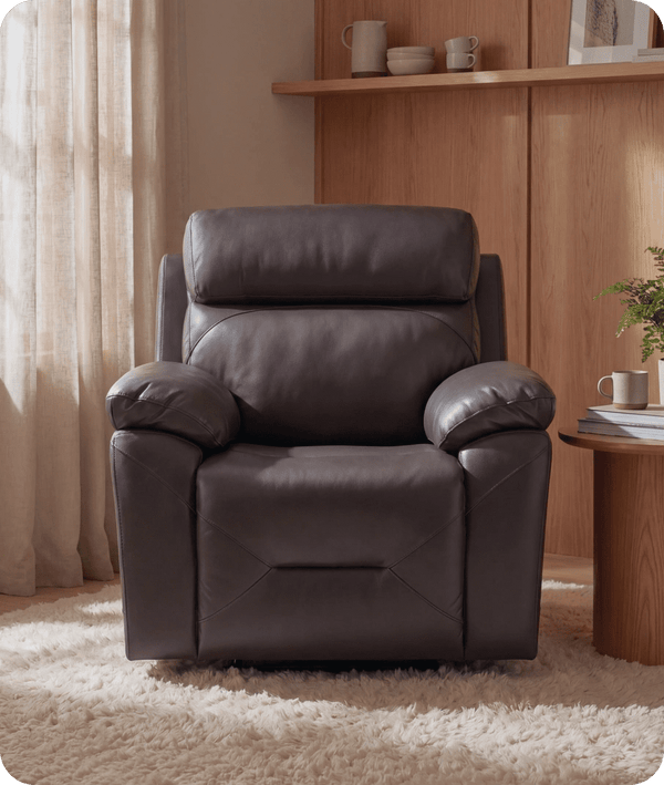 Milano Grey Leather Power Recliner Armchair