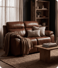 Milano Genuine Leather Tan Electric Power Recliner 2 Seater