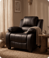 Veloura Black Leather Armchair