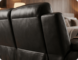 Leo Genuine Leather Black Electric Power Recliner 2 Seater Sofa