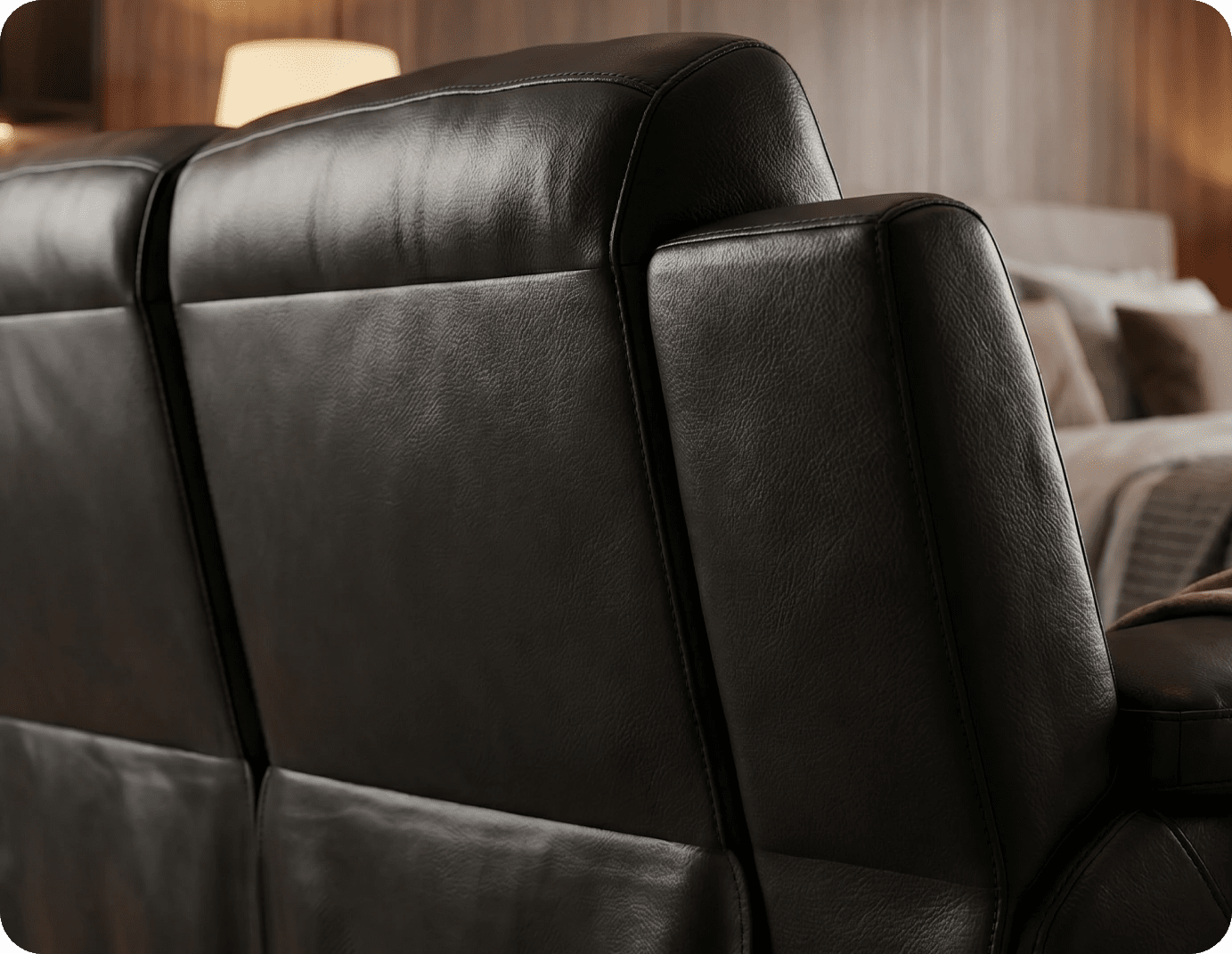 Leo Genuine Leather Black Electric Power Recliner 2 Seater Sofa