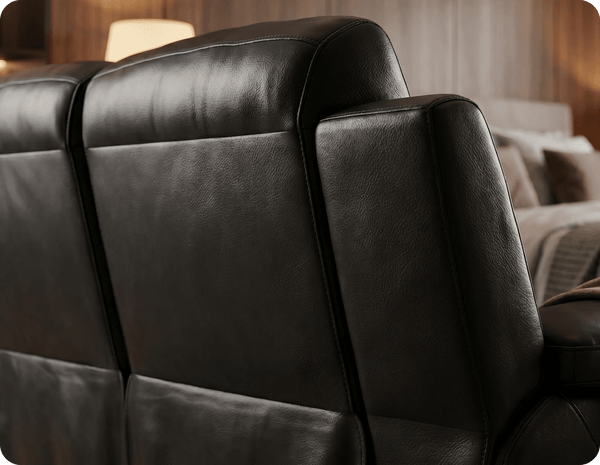 Leo Genuine Leather Black Electric Power Recliner 2 Seater Sofa