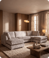 Westminster Silver Alaska Fabric U Shape High Back Corner Sofa