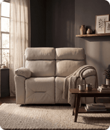 Milano Genuine Leather Light Grey Electric Power Recliner 2 Seater Sofa