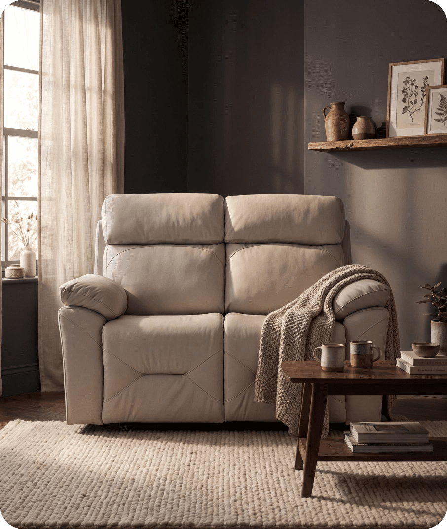 Milano Genuine Leather Light Grey Electric Power Recliner 2 Seater Sofa