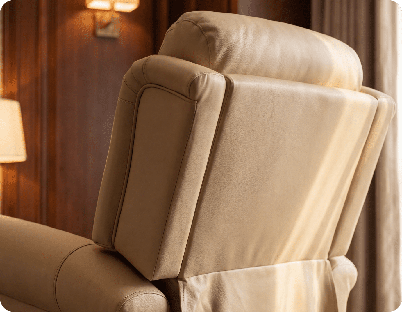 Cambridge Genuine Leather Cream Rise & Recline Mobility Chair