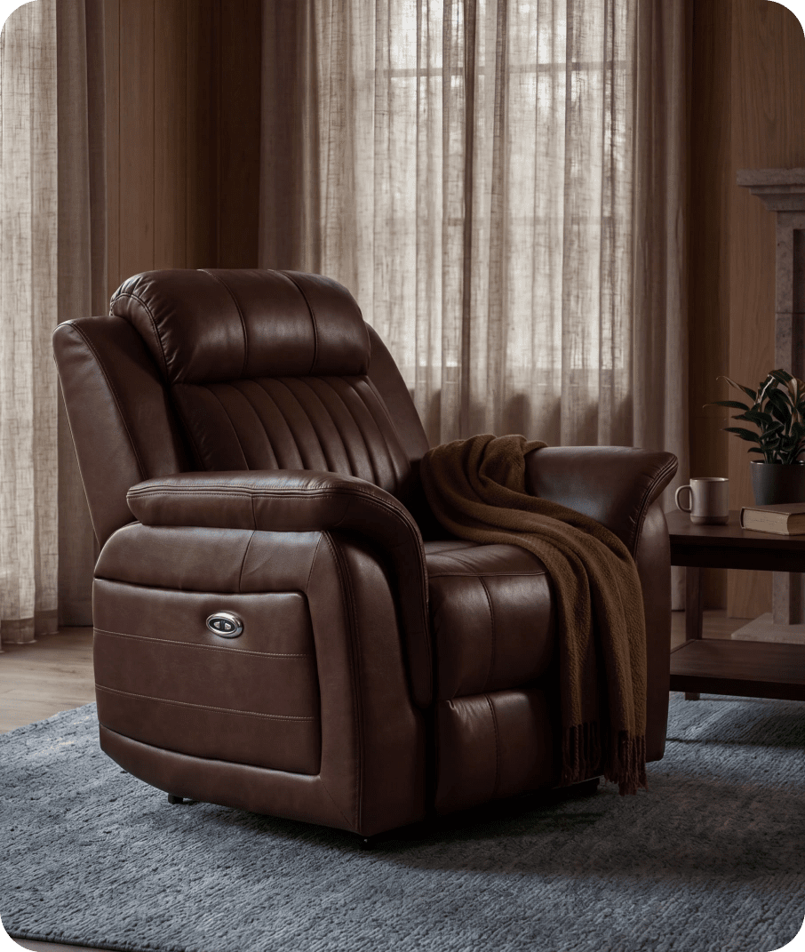 Martini Tan Leather Electric Recliner Armchair