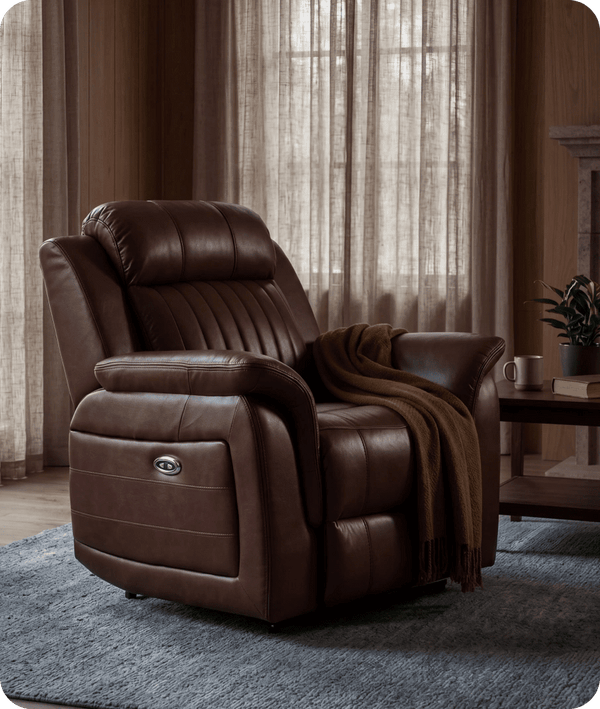 Martini Tan Leather Electric Recliner Armchair