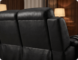 Leo Genuine Leather Black Electric Power Recliner 3 Seater Sofa