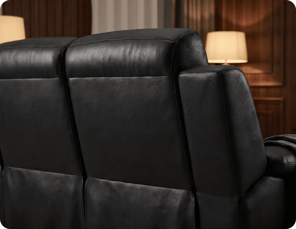 Leo Genuine Leather Black Electric Power Recliner 3 Seater Sofa