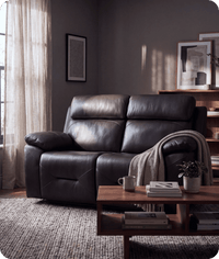 Milano Genuine Leather Grey Electric Power Recliner 2 Seater Sofa