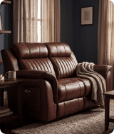 Martini Genuine Leather Tan Electric Power Recliner 2 Seater Sofa