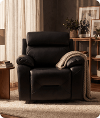 Milano Black Leather Electric Recliner Armchair