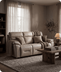 Milano Genuine Leather Light Grey Electric Power Recliner 3 Seater Sofa