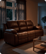 Veloura Tan Leather 3 Seater Sofa