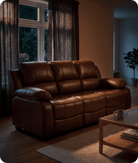 Veloura Tan Leather 3 Seater Sofa