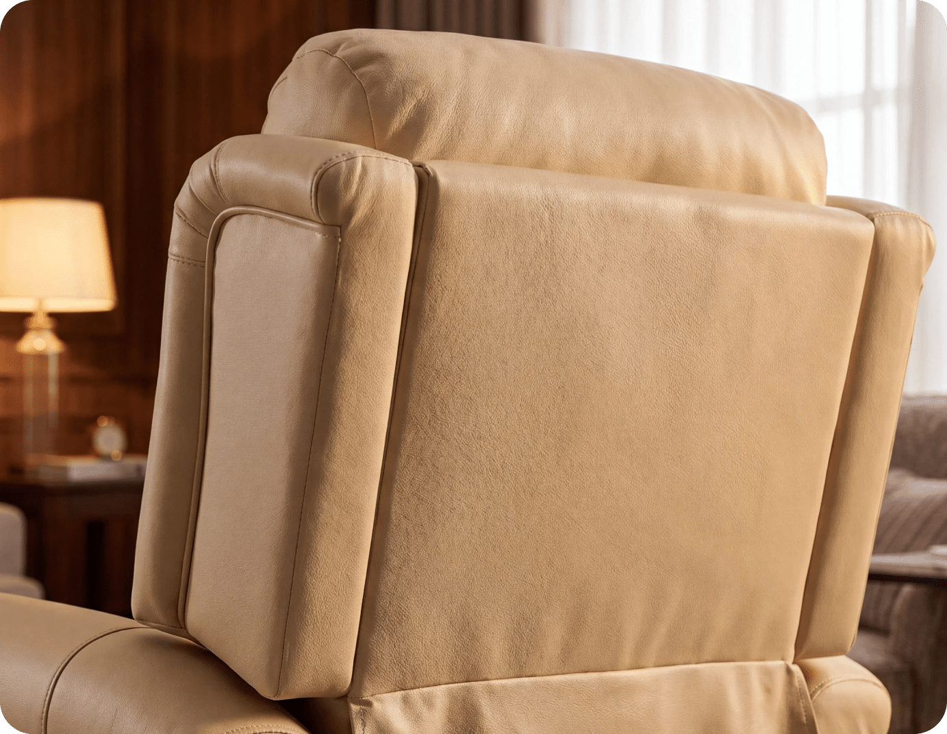 Derby Genuine Leather Cream Rise & Recline Mobility Chair
