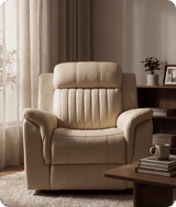 Martini Cream Leather Power Recliner Armchair