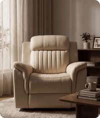 Martini Cream Leather Power Recliner Armchair