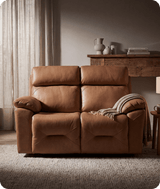 Milano Genuine Leather Caramel Electric Power Recliner 2 Seater Sofa