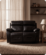 Milano Genuine Leather Black Electric Power Recliner 2 Seater Sofa