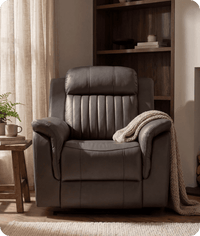 Martini Genuine Leather Grey Electric Power Recliner Armchair