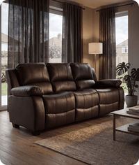 Veloura Brown Leather 3 Seater Sofa