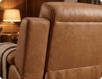 Leo Genuine Leather Caramel Armchair with Electric Power Recliner