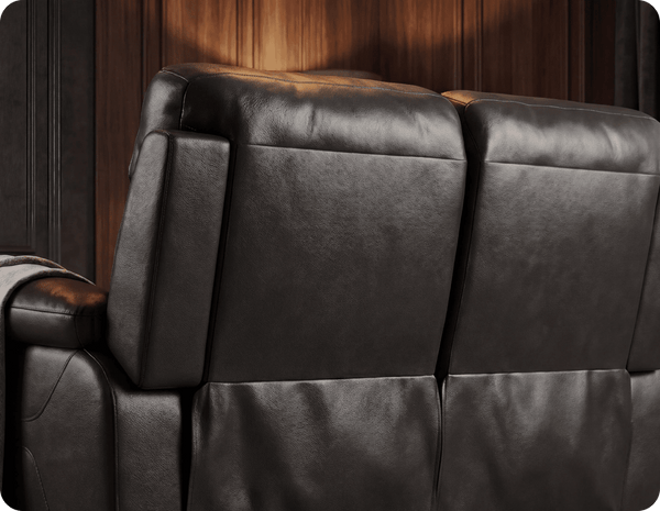 Torino Genuine Leather Black  Electric Power Recliner 2 Seater