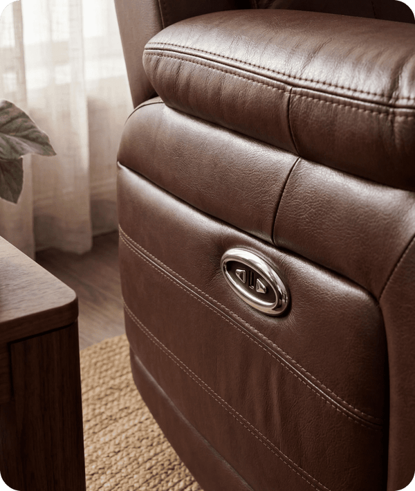 Martini Tan Leather Electric Recliner Armchair