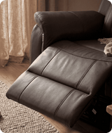 Martini Genuine Leather Grey Electric Power Recliner Armchair