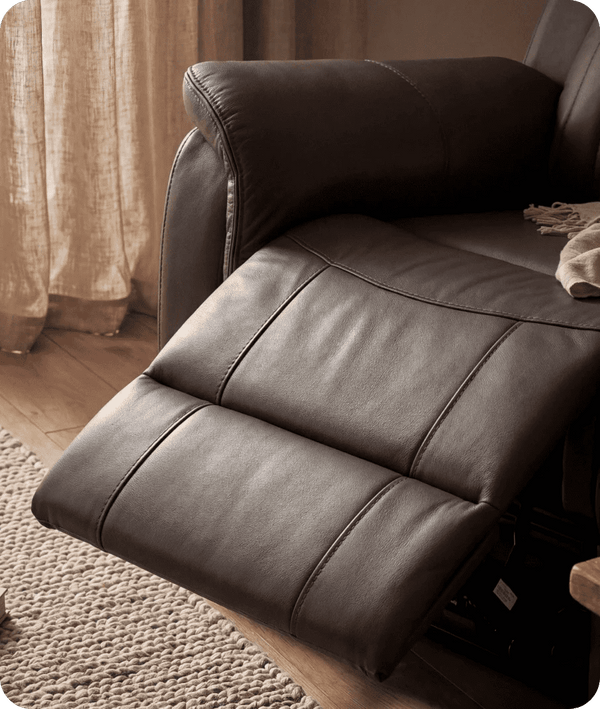 Martini Genuine Leather Grey Electric Power Recliner Armchair