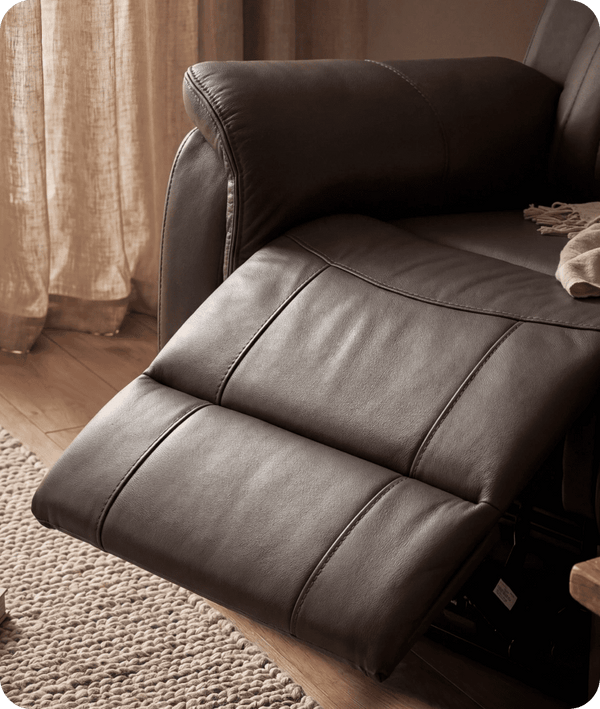 Martini Genuine Leather Grey Electric Power Recliner Armchair
