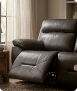 Milano Genuine Leather  Grey Electric Power Recliner 3 Seater Sofa