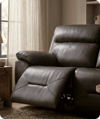 Milano Genuine Leather  Grey Electric Power Recliner 3 Seater Sofa