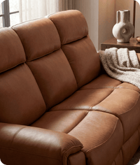 Leo Genuine Leather Caramel Electric Power Recliner 3 Seater Sofa
