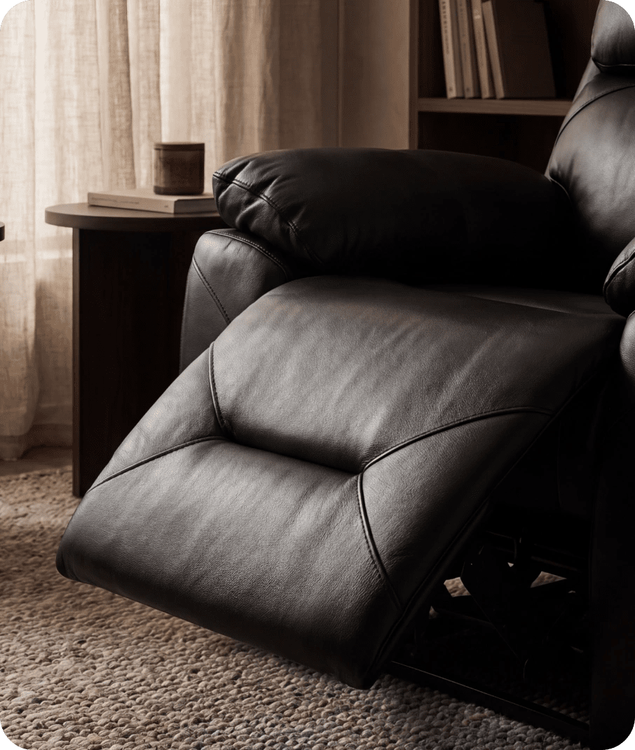 Milano Black Leather Electric Recliner Armchair
