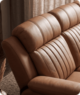 Martini Genuine Leather Caramel Electric Power Recliner 3 Seater