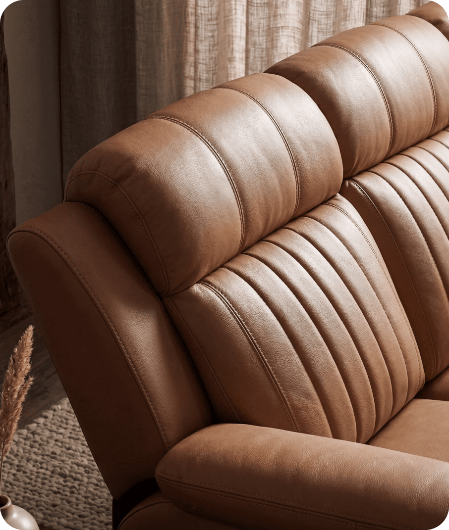 Martini Genuine Leather Caramel Electric Power Recliner 3 Seater