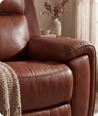 Leo Tan Genuine Leather Armchair with Electric Power Recliner