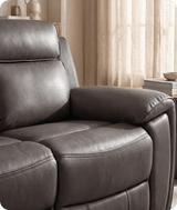 Leo Genuine Leather Grey Electric Power Recliner 3 Seater Sofa