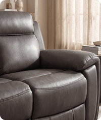 Leo Genuine Leather Grey Electric Power Recliner 3 Seater Sofa