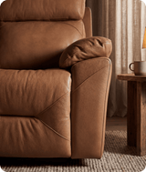Milano Genuine Leather Caramel Electric Power Recliner 3 Seater Sofa
