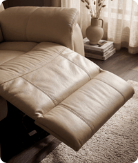 Martini Genuine Leather Cream Electric Power Recliner 3 Seater Sofa