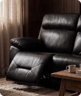 Milano Genuine Leather Black Electric Power Recliner 3 Seater Sofa